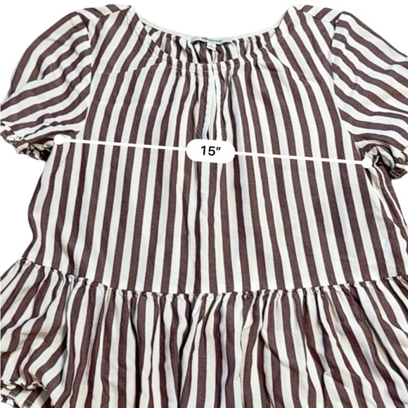 Madewell Pink and White Striped Peplum Blouse - Picture 12 of 15